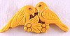 BP18 corn bakelite lovebirds pin